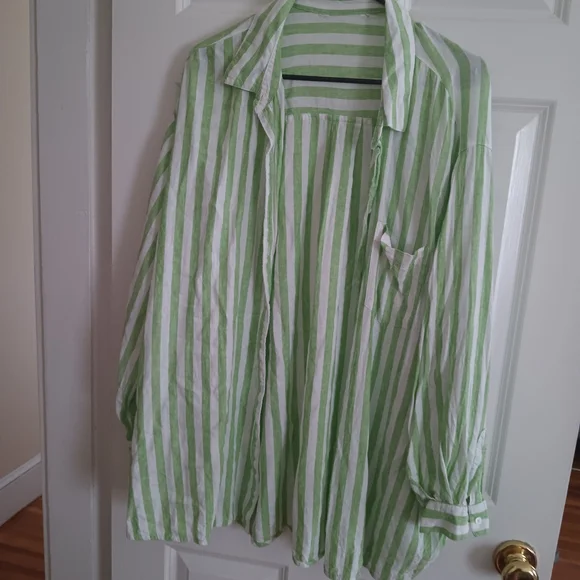 Striped Pink and Green Old Navy Linen - Picture 4 of 8